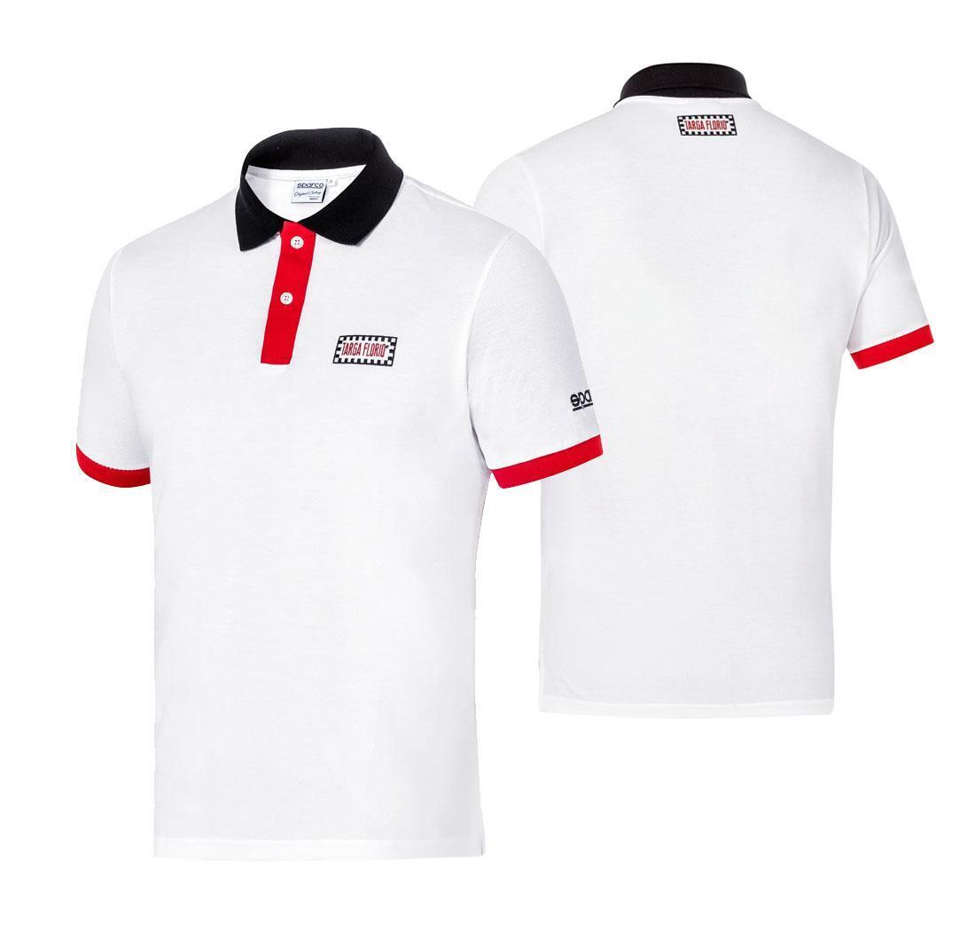 Polo TARGA FLORIO P1 Sparco - blanc/rouge - L