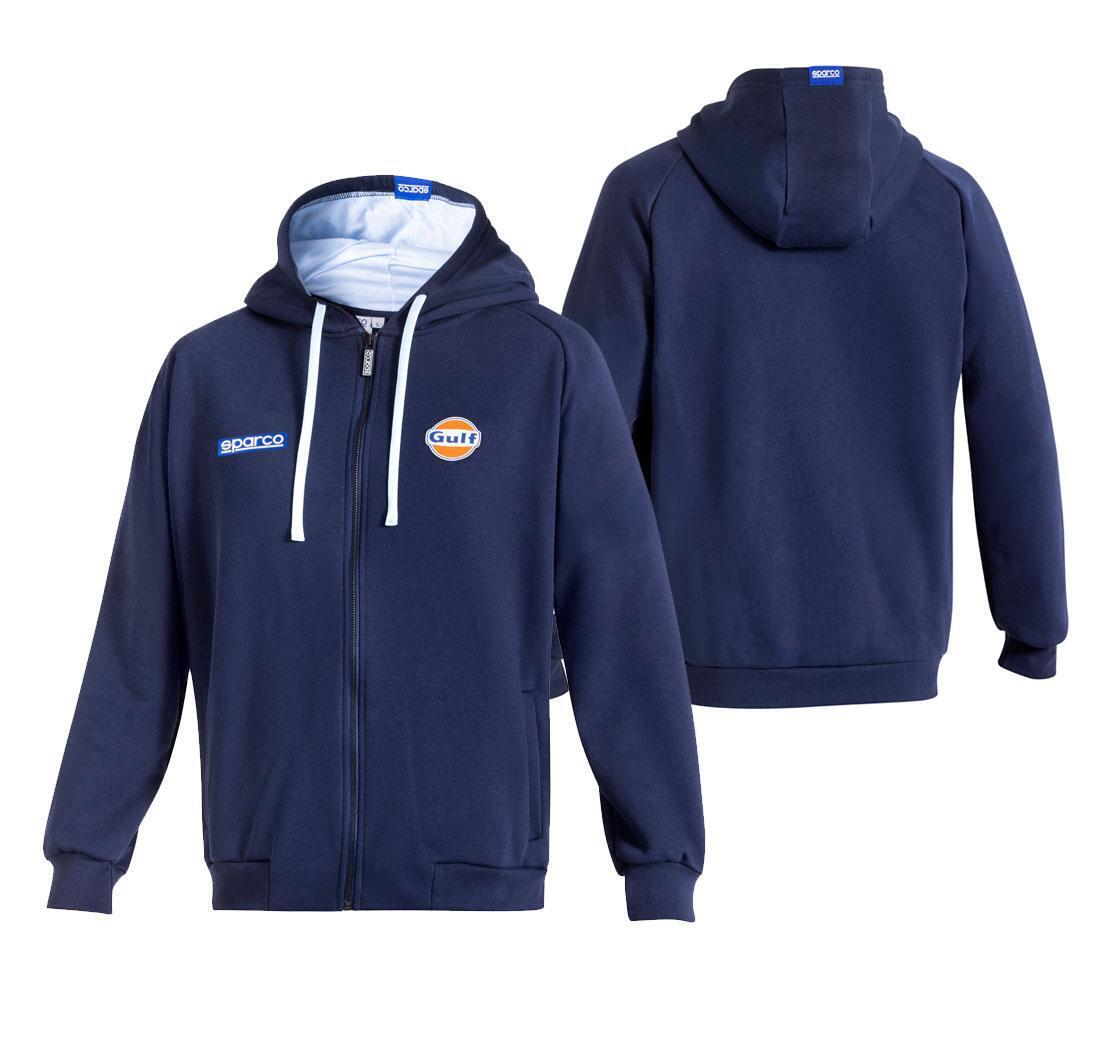 Sweat à capuche zippé GULF Sparco - bleu marine - L