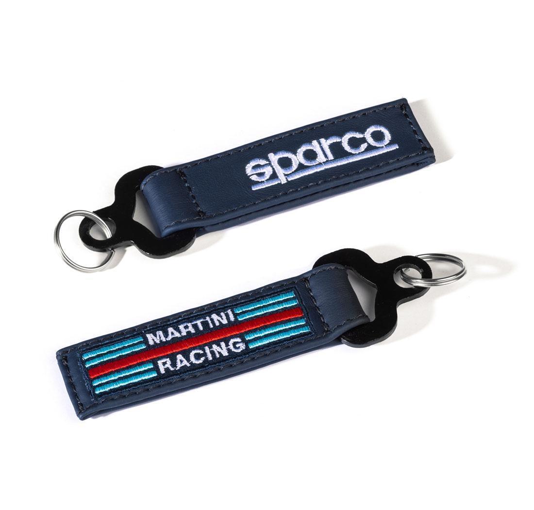 Llavero de cuero Martini Racing Sparco - azul marino