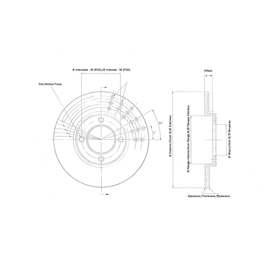 Disco sólido con campana integral AP Racing, ø exterior 264mm