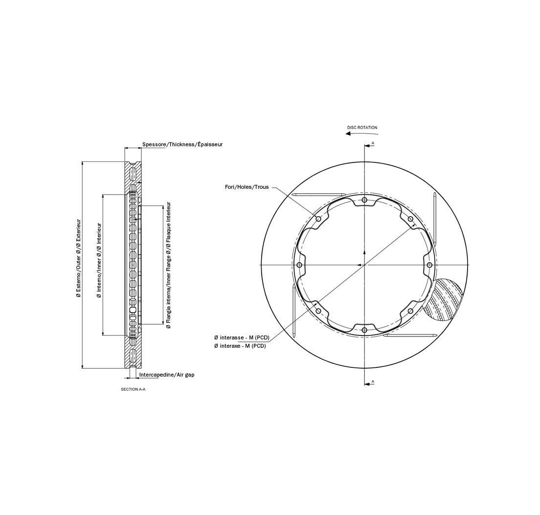 AP Racing ventilated disc - ext. ø 328 mm