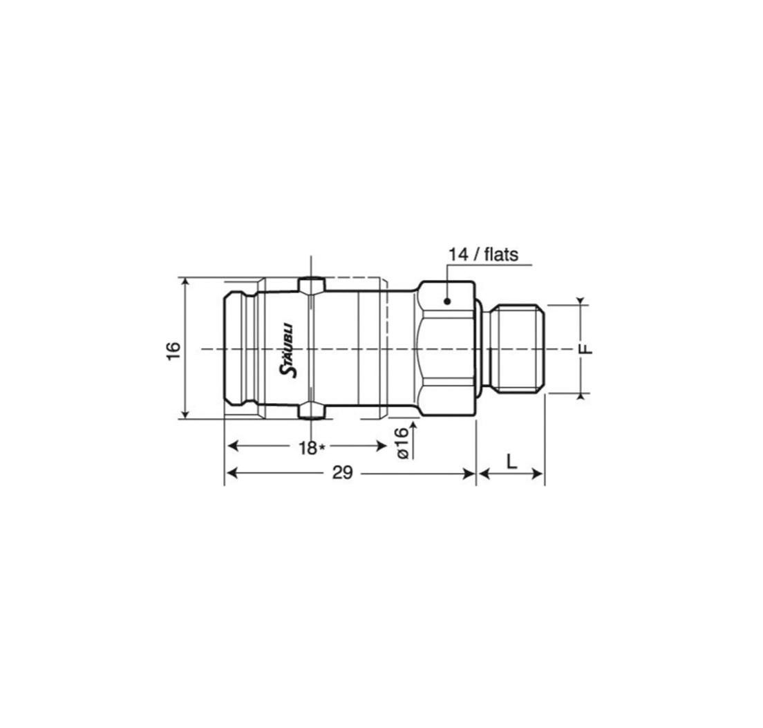 Conector macho SPH03  - M10 x 1,00 JIC - Junta JV