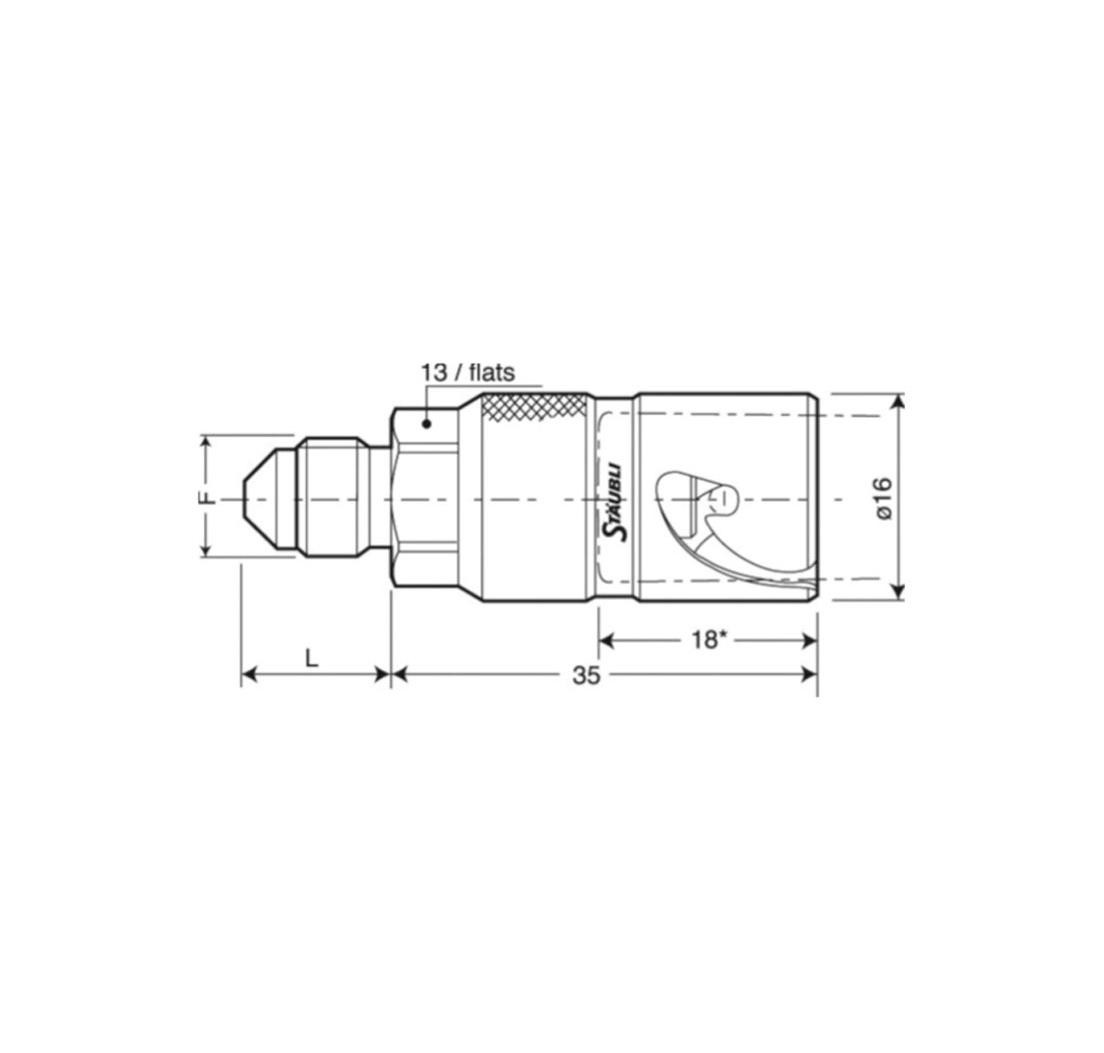 Conector hembra SPH03 titanio - 3/8 x 24 JIC - Junta JV