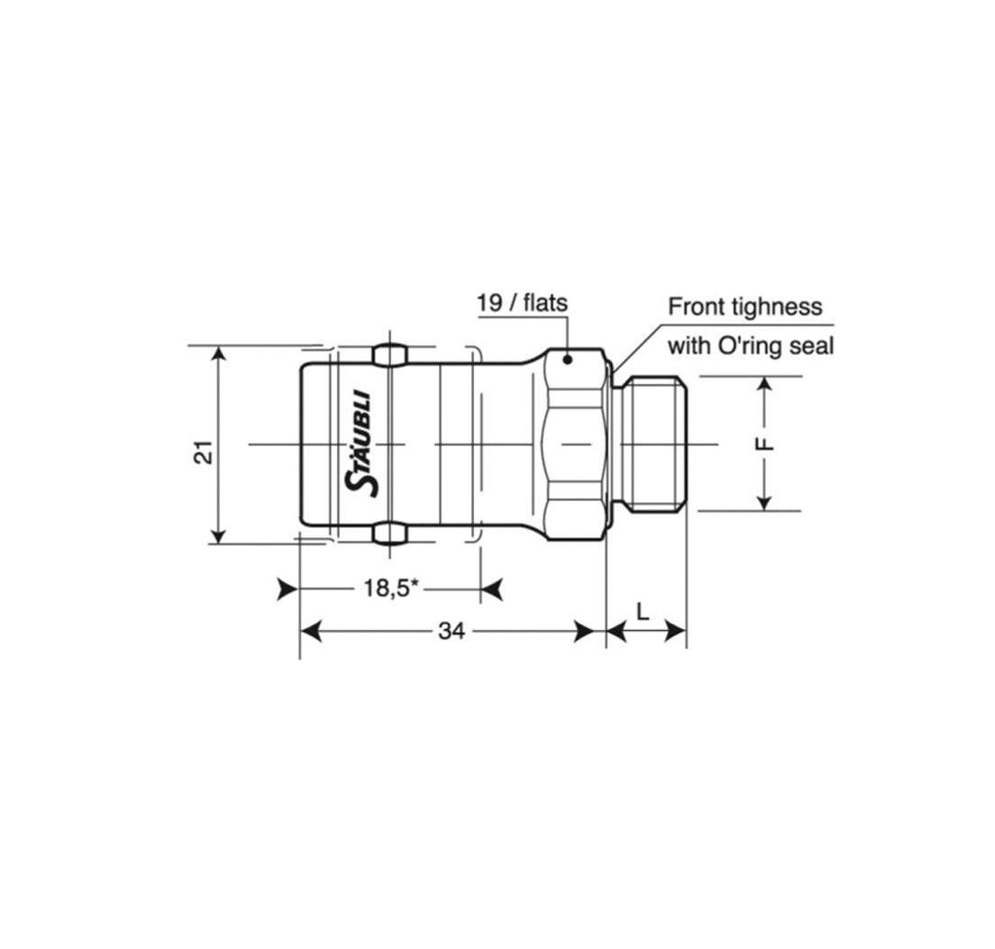 Conector macho SPH05 titanio - M12 x 1,00 - Junta JV