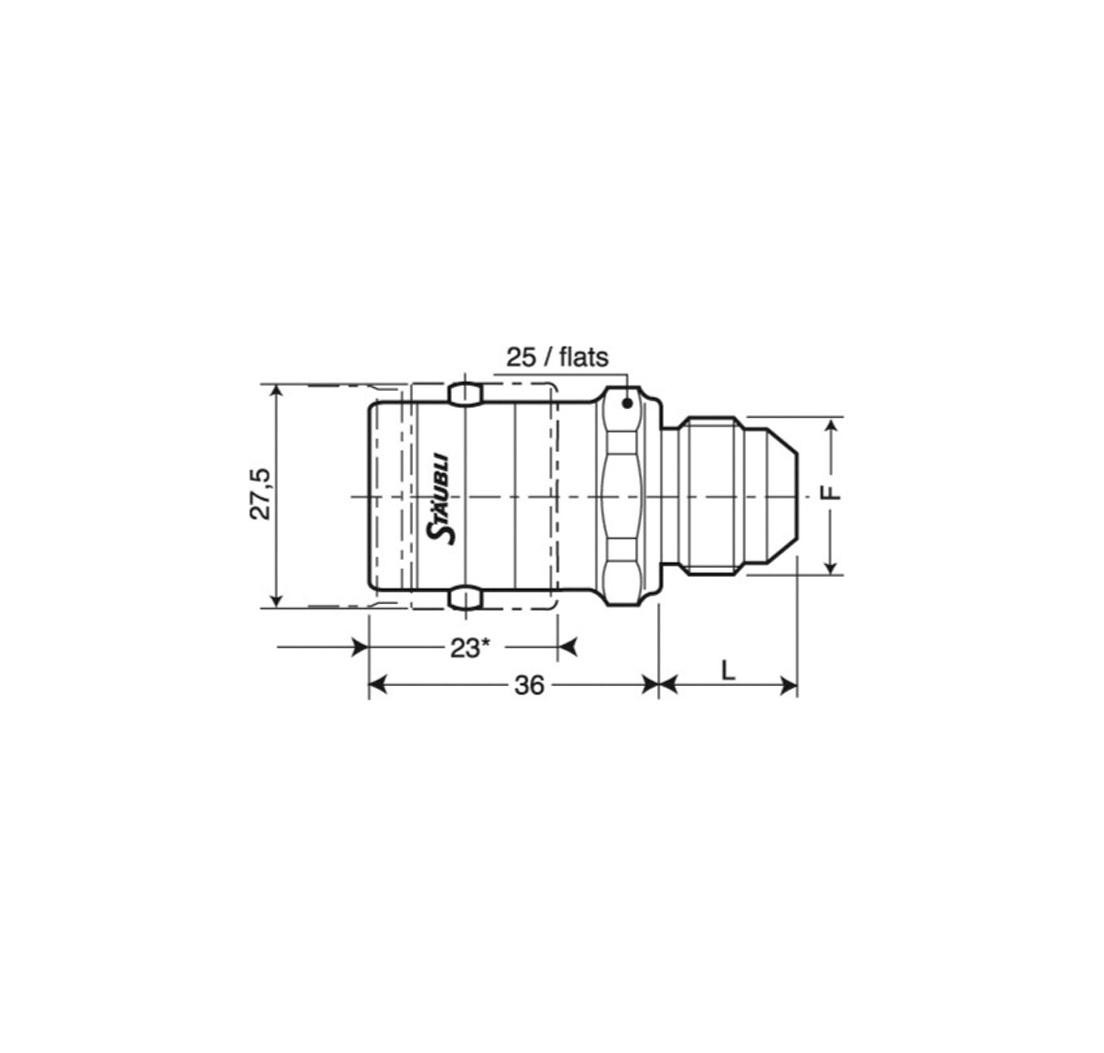 Conector macho SPH08 -  3/4 x 16 JIC - Junta JE