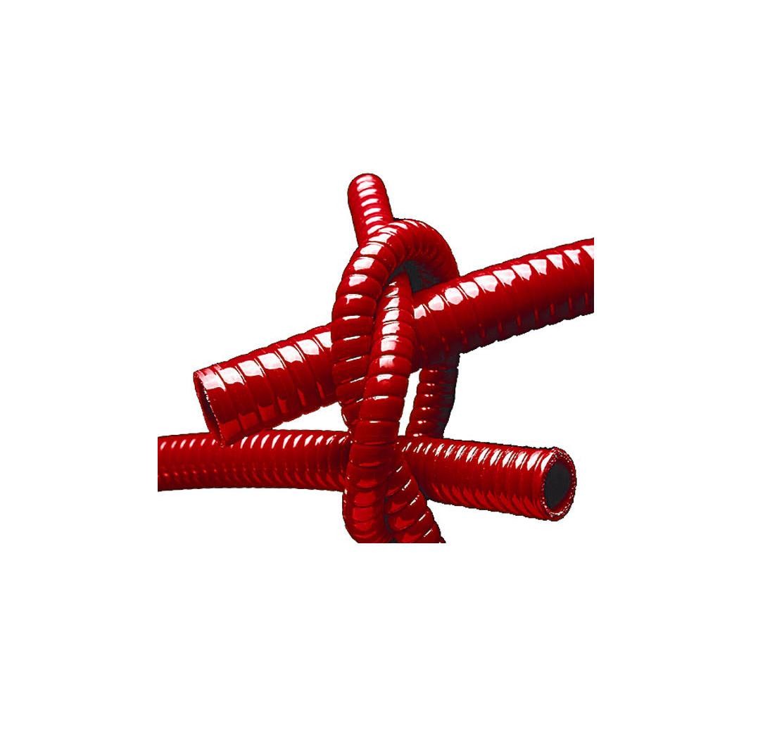 Durite silicone droite avec renfort en acier 22mm int. 1000mm Long. 3 Plis Rouge