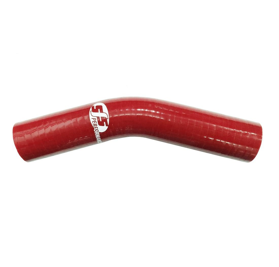 Coude 30° silicone 11 mm int. 102 mm bras, 3 plis Rouge