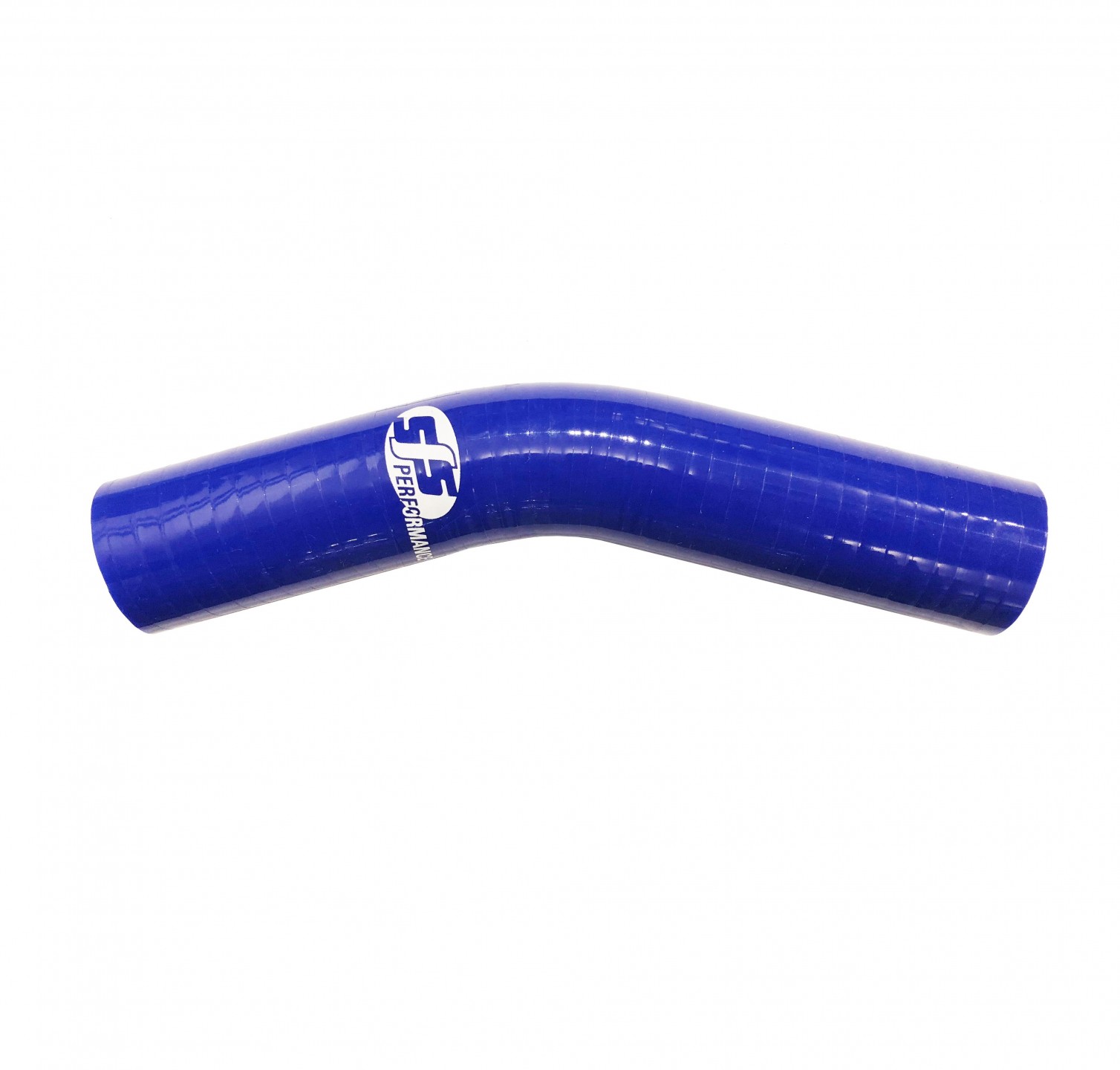 30° silicon elbow 6.5 mm bore 102 mm legs 3 ply Blue