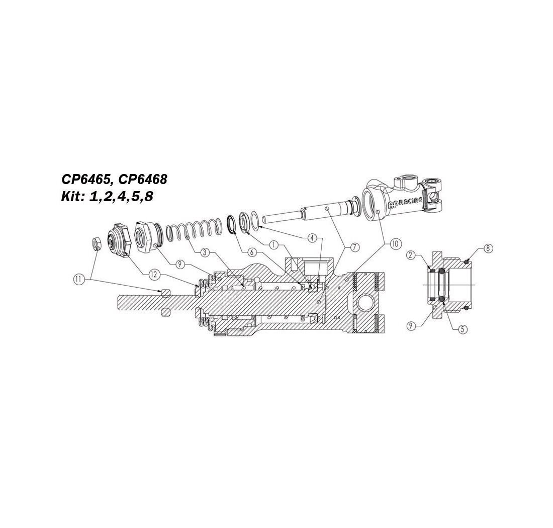 Kit reparación de AP RACING bombas de freno CP6461, CP6465, CP6468, Ø 21,2mm