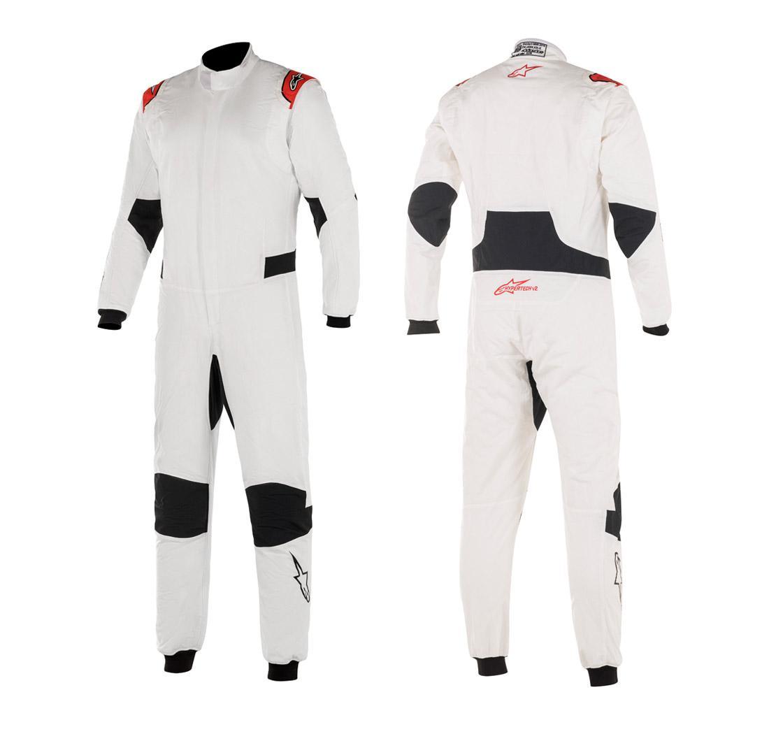 Alpinestars race suit HYPERTECH v2 white/red - Size 50