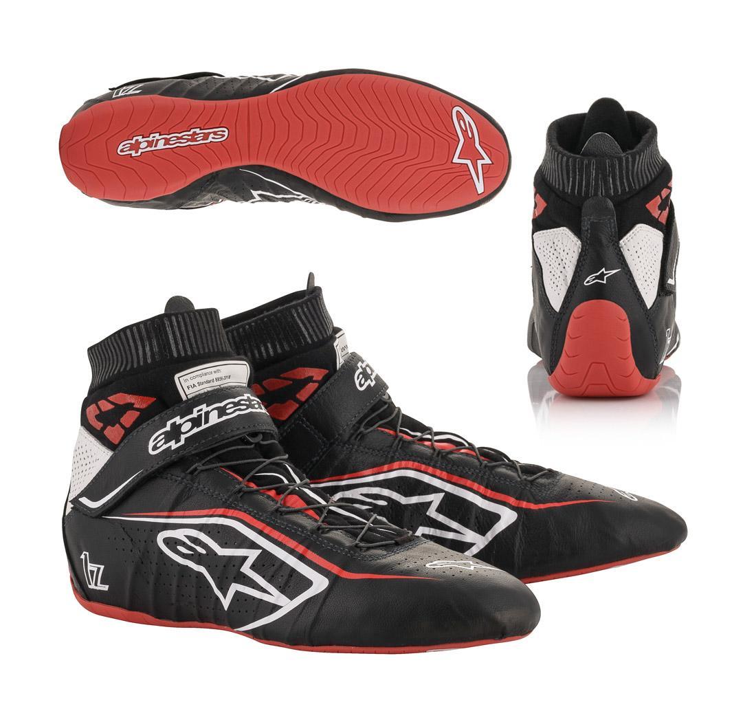 Botas TECH-1 Z v2 de Alpinestars, negro/blanco/rojo, número 42