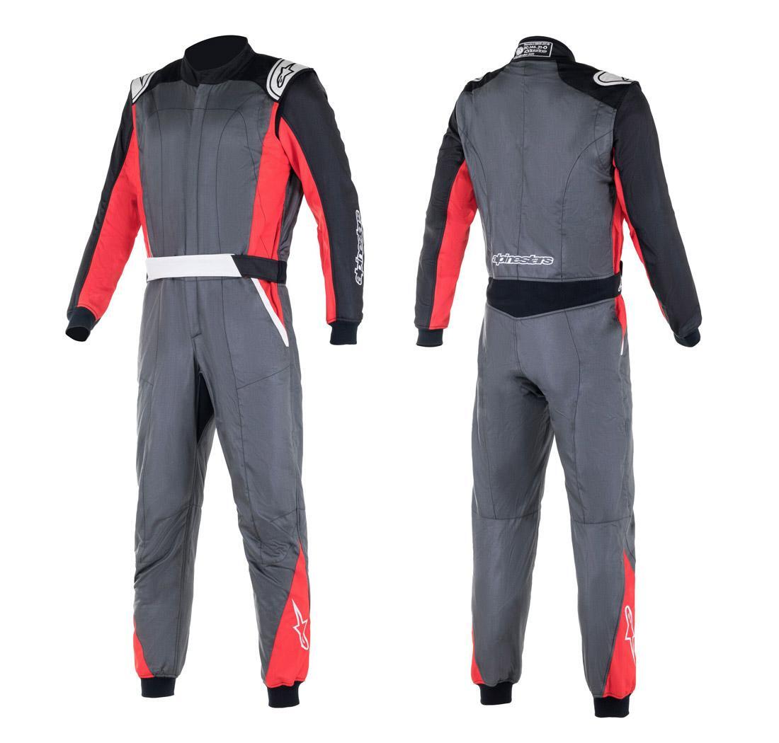 Combinaison pilote Alpinestars ATOM anthracite/rouge/noir - Taille 48