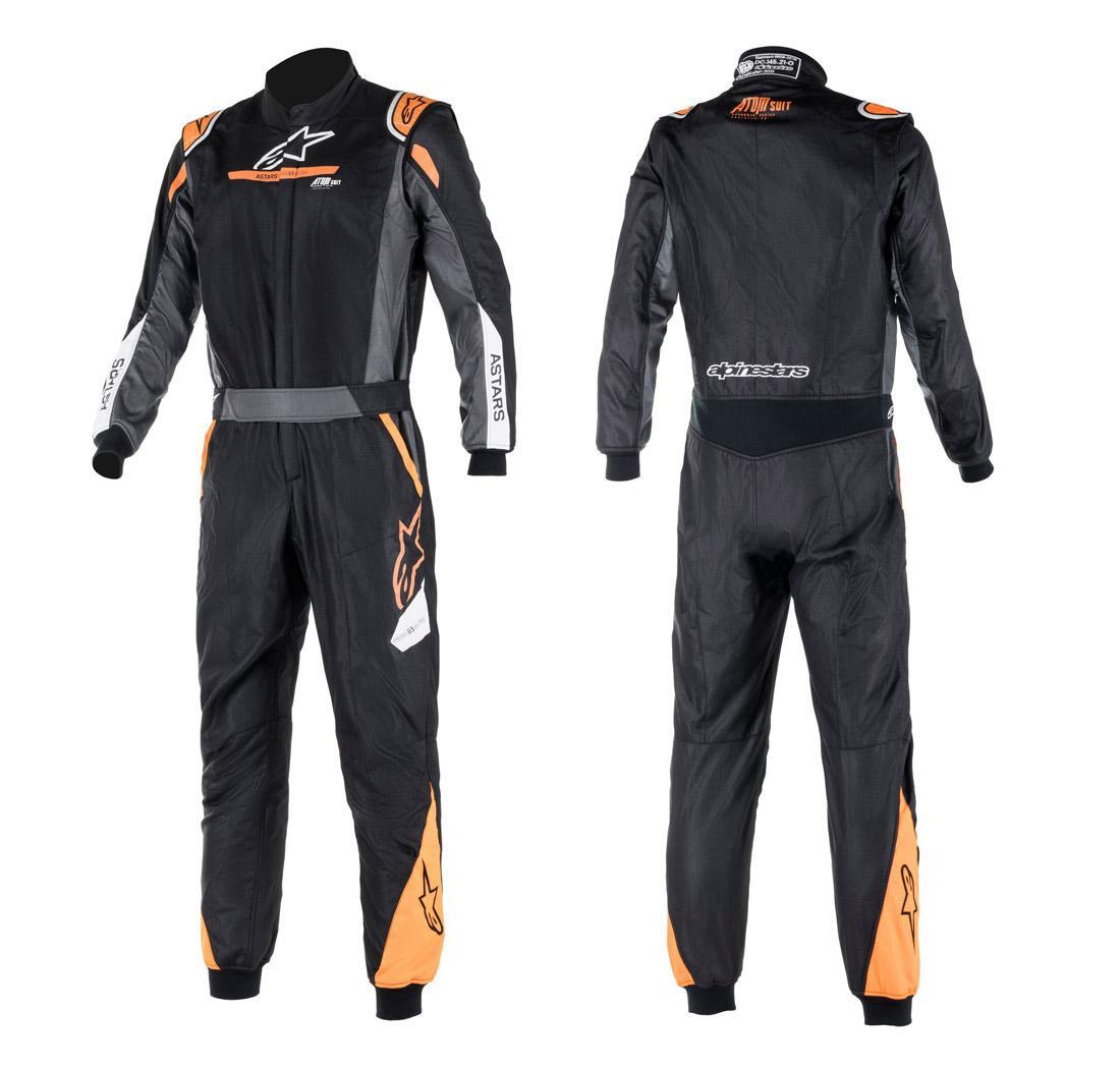 Alpinestars race suit ATOM GRAPHIC black/anthracite/orange fluo - Size 44