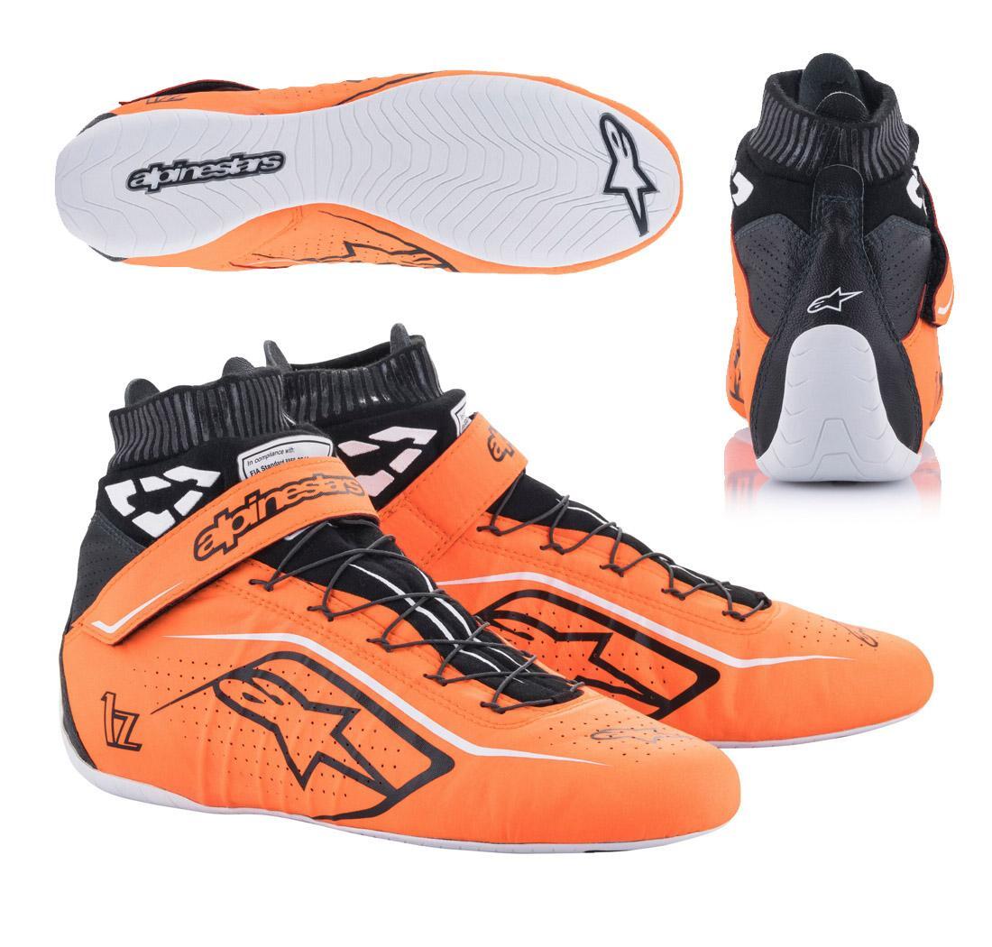 Botas TECH-1 Z v2 de Alpinestars, naranja fluo/negro/blanco, número 47