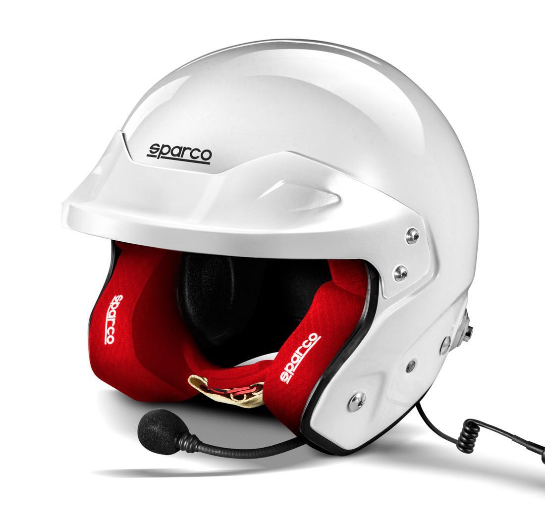 Casque RJ-i Sparco - taille S (55-56), blanc intérieur rouge