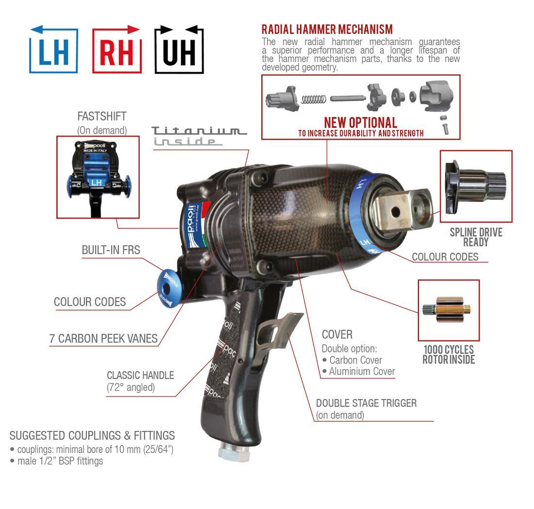 Llave de impacto Dino Paoli DP 6000 der. - carbono