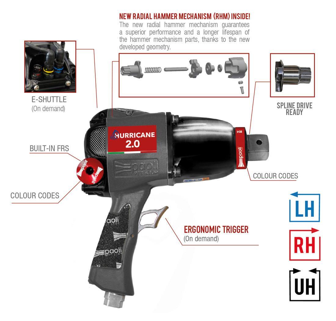 Dino Paoli impact wrench HURRICANE 2.0, 90°, LH 1\