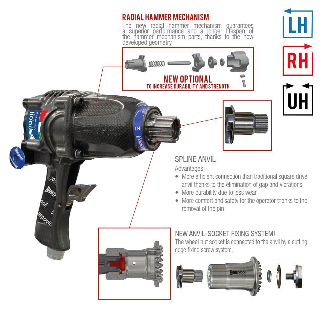 Dino Paoli impact wrench DP 6000 SPLINE LH - Carbon