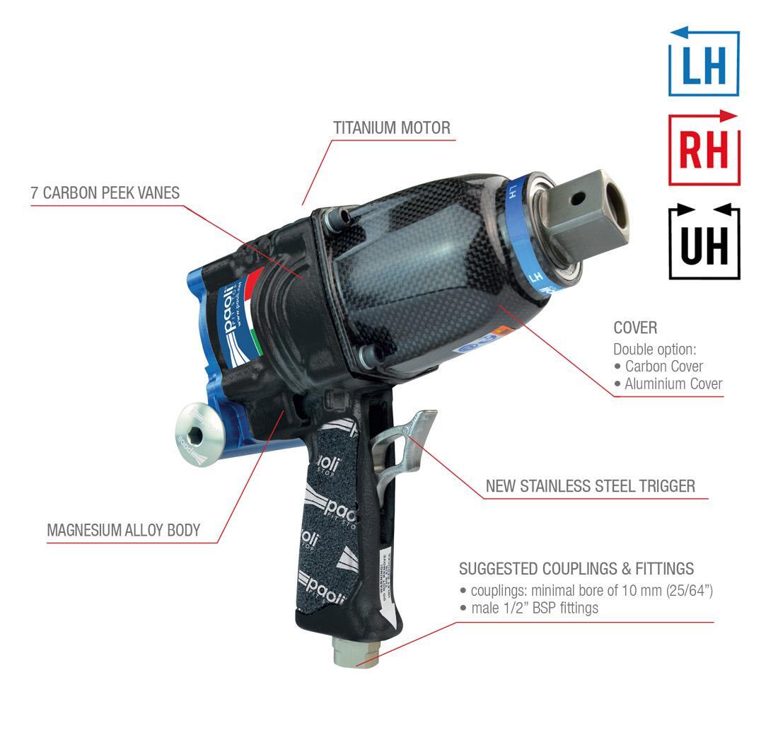 Dino Paoli impact wrench DP 5000 TI MARK II UH - AEROSPACE ALUMINIUM COVER