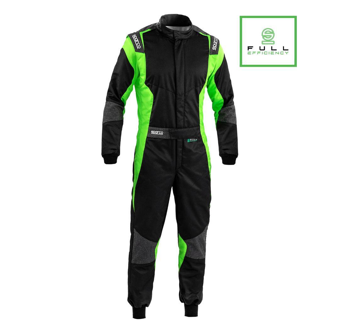 Tuta pilota Sparco FUTURA nero/verde fluo - Taglia 64