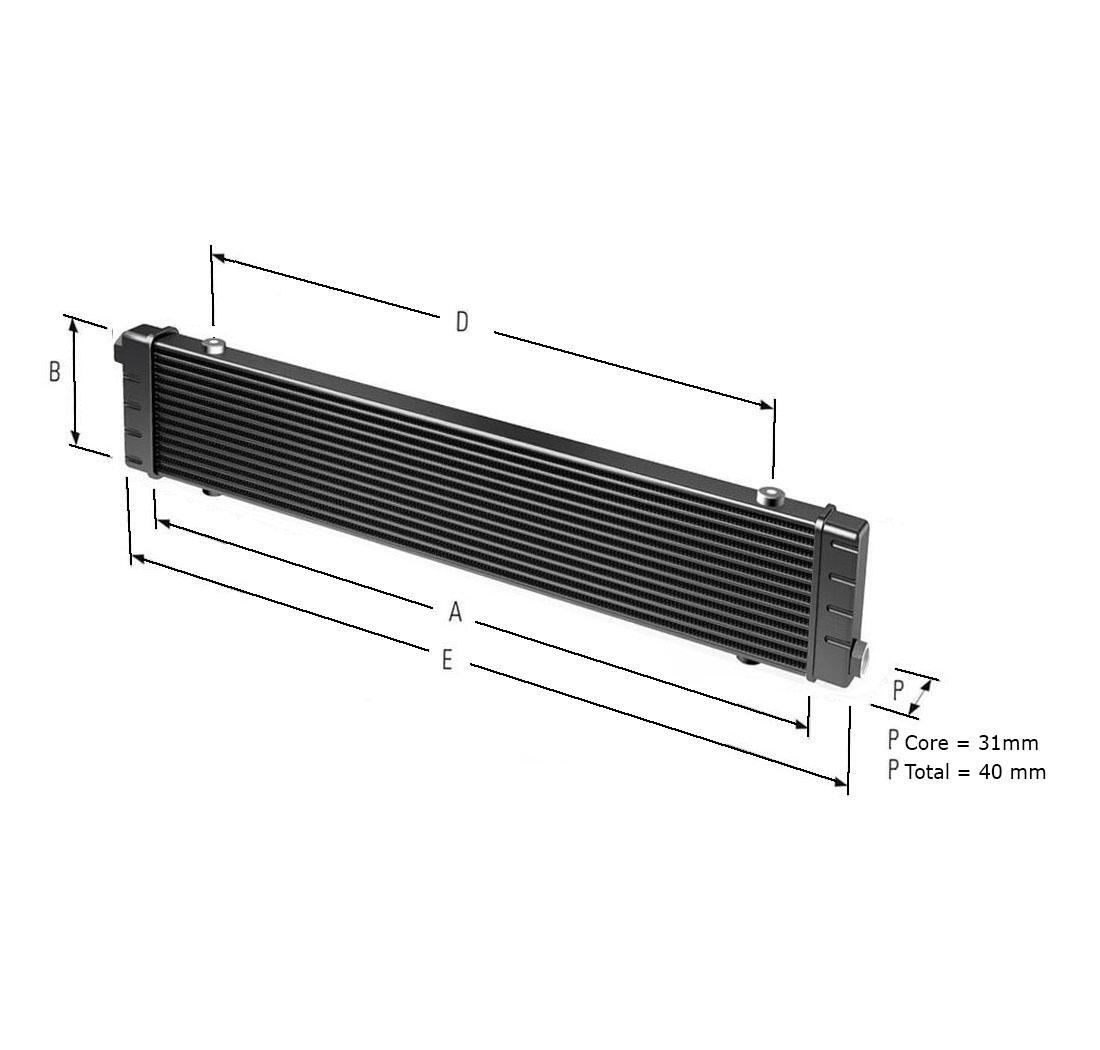 Radiateur racing à l\'huile SLIM Setrab 420-6 Rangées - M22