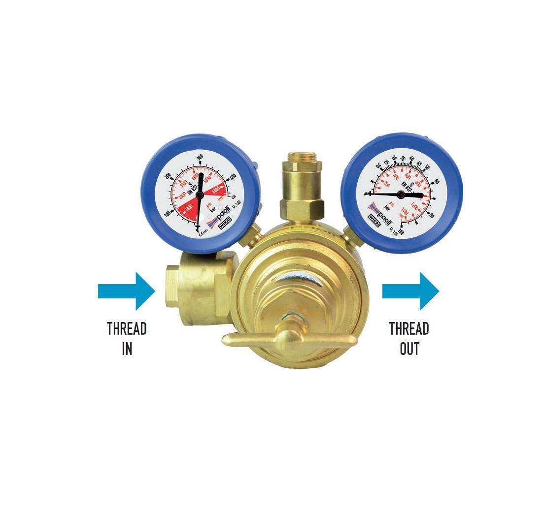 Balanced air pressure regulator 350 bar - gold