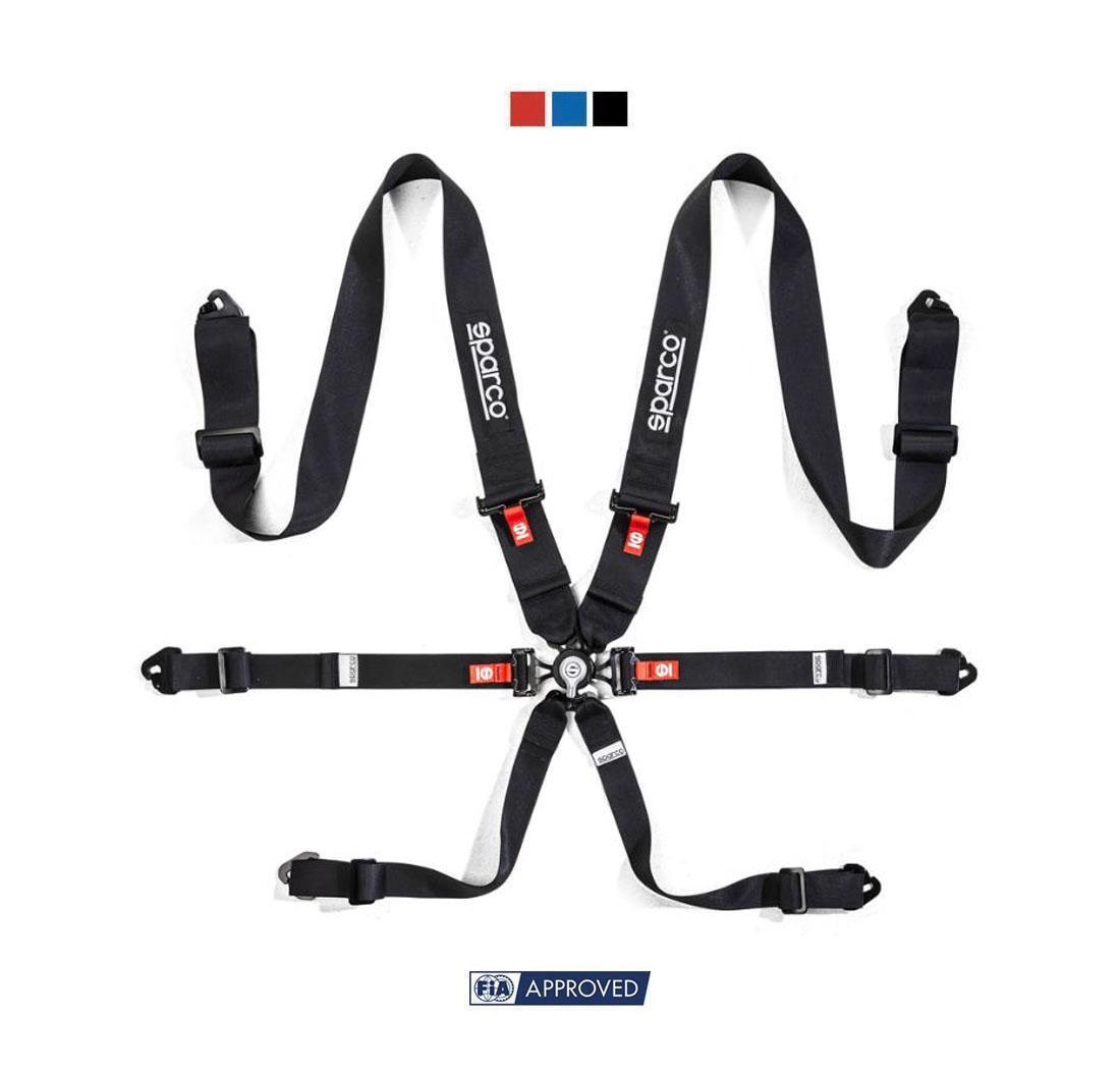 Sparco 6 Point FIA Harness COMPETITION H-3 STEEL red