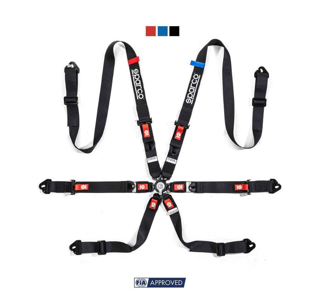 Sparco 6 Point FIA Harness COMPETITION H-2 PU red