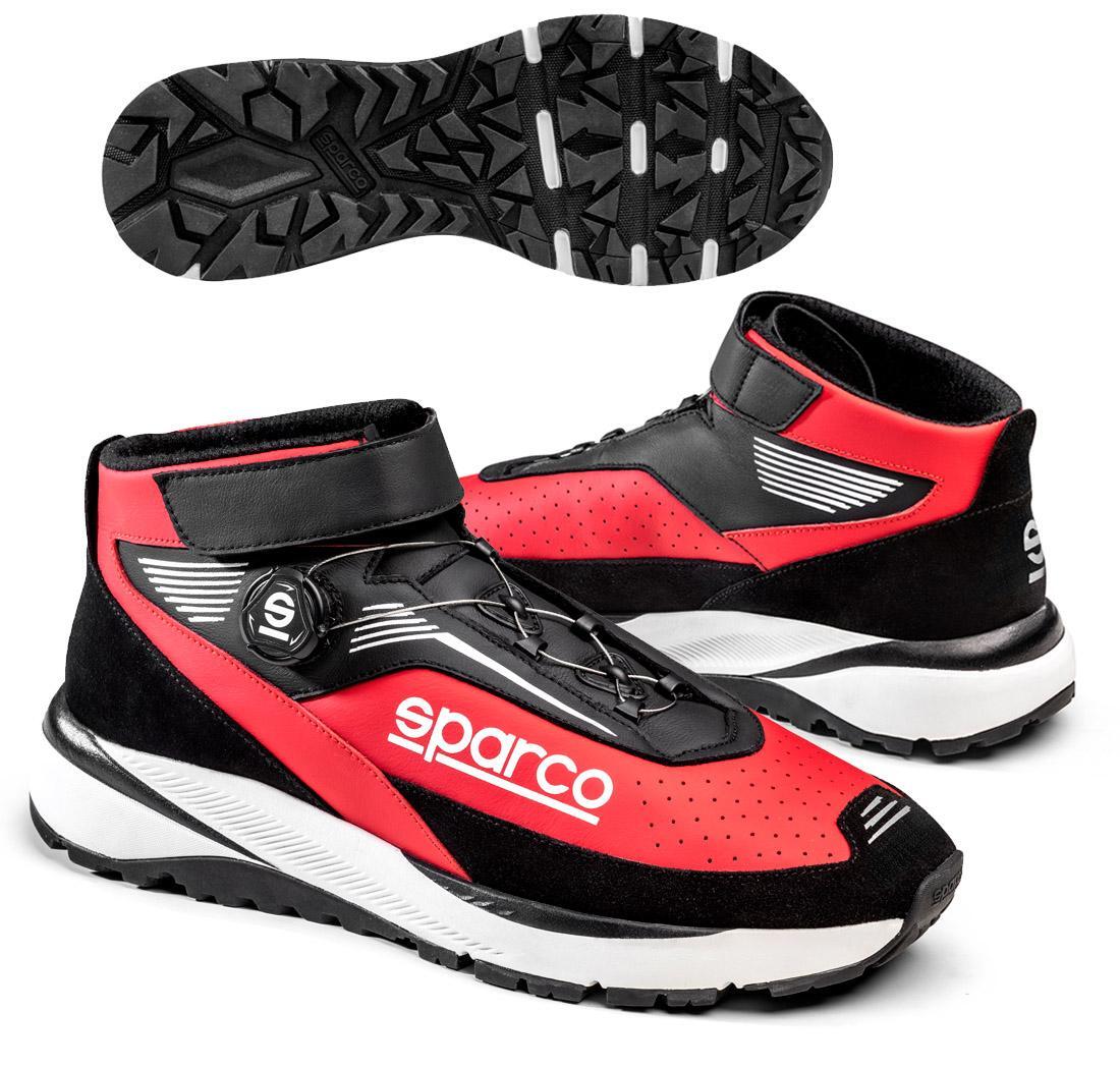 Botas CHRONO de Sparco, negro/rojo número 45