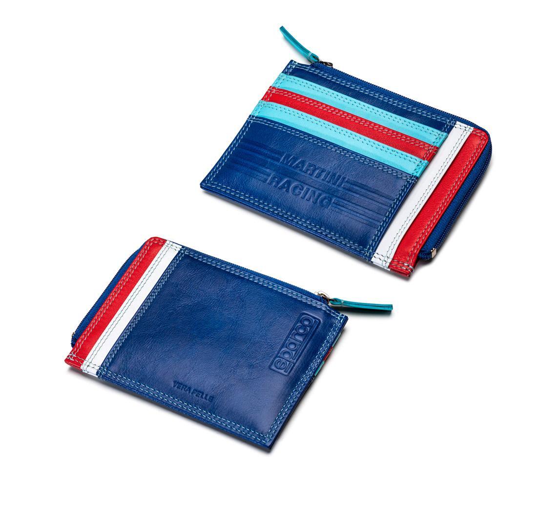 Genuine leather zip wallet / credit cards - Martini Racing