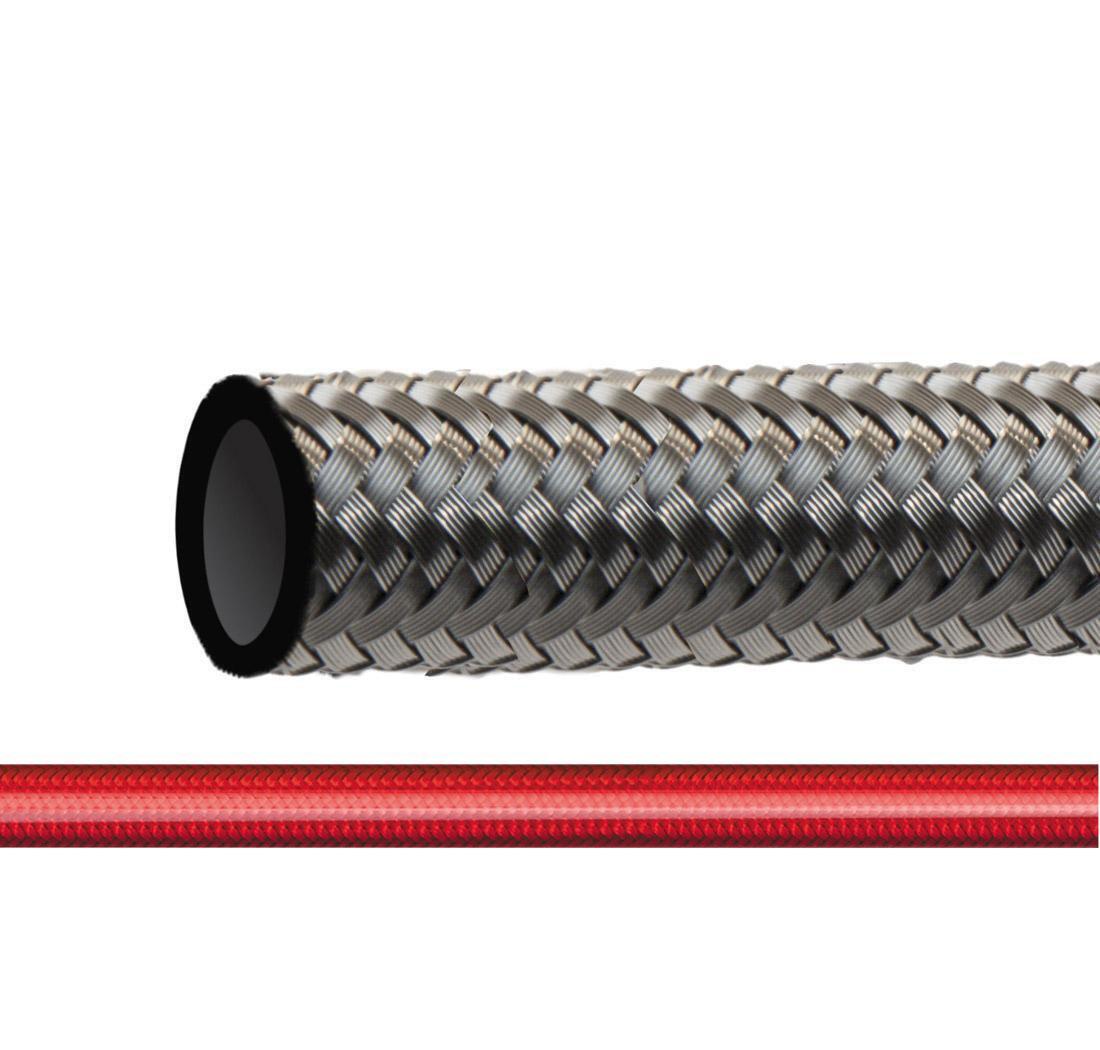 PTFE/inox hose 600 series - red