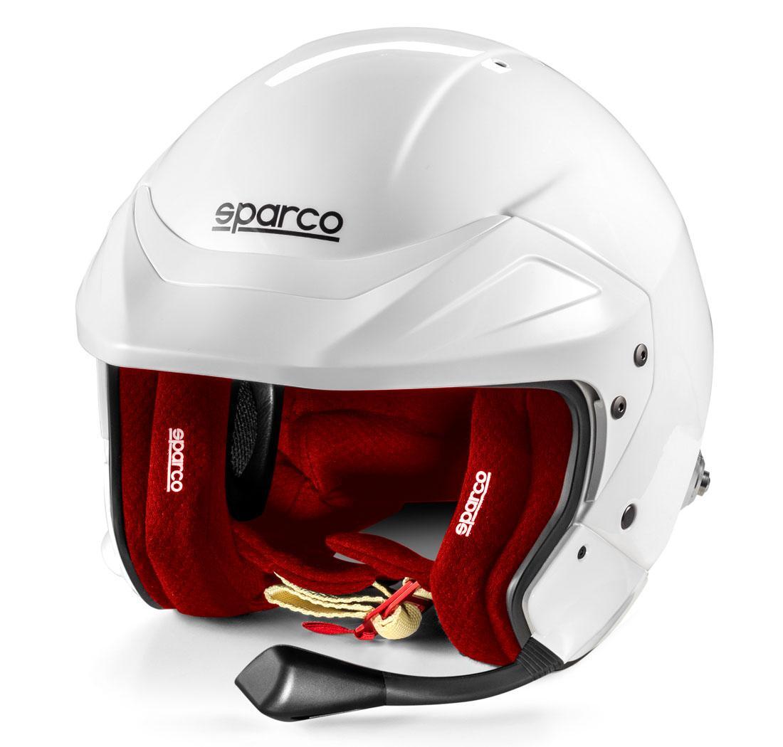 Casque FLUX RJ-i Sparco - taille S (55-56), blanc intérieur rouge