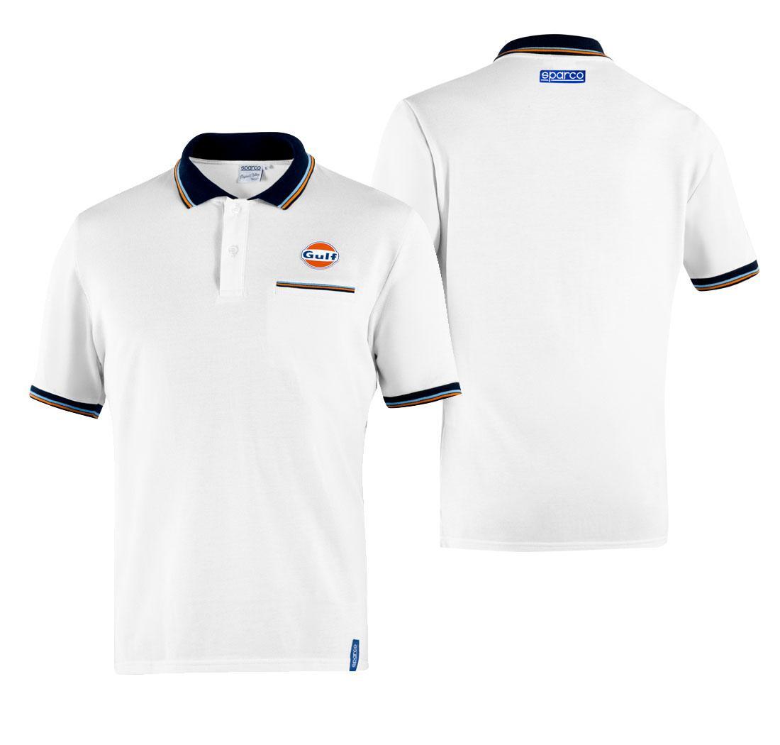 Polo piquet pocket GULF Sparco - white - L