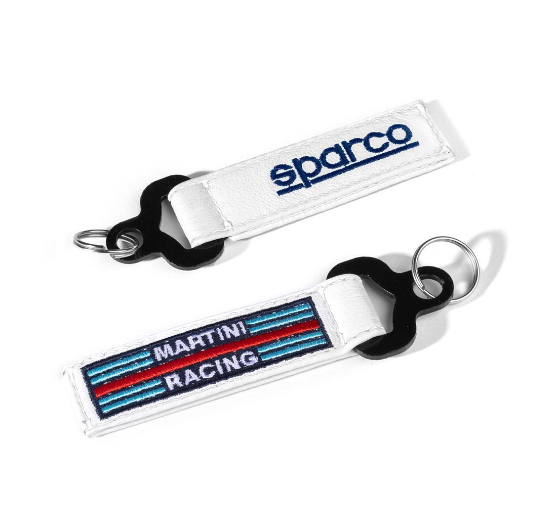 Llavero de cuero Martini Racing Sparco - blanco